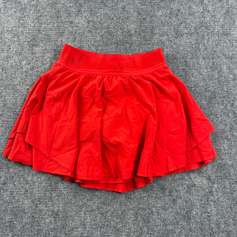 Lululemon Court Rival High Rise Skirt 4 Red Tall Tennis Skort Women's